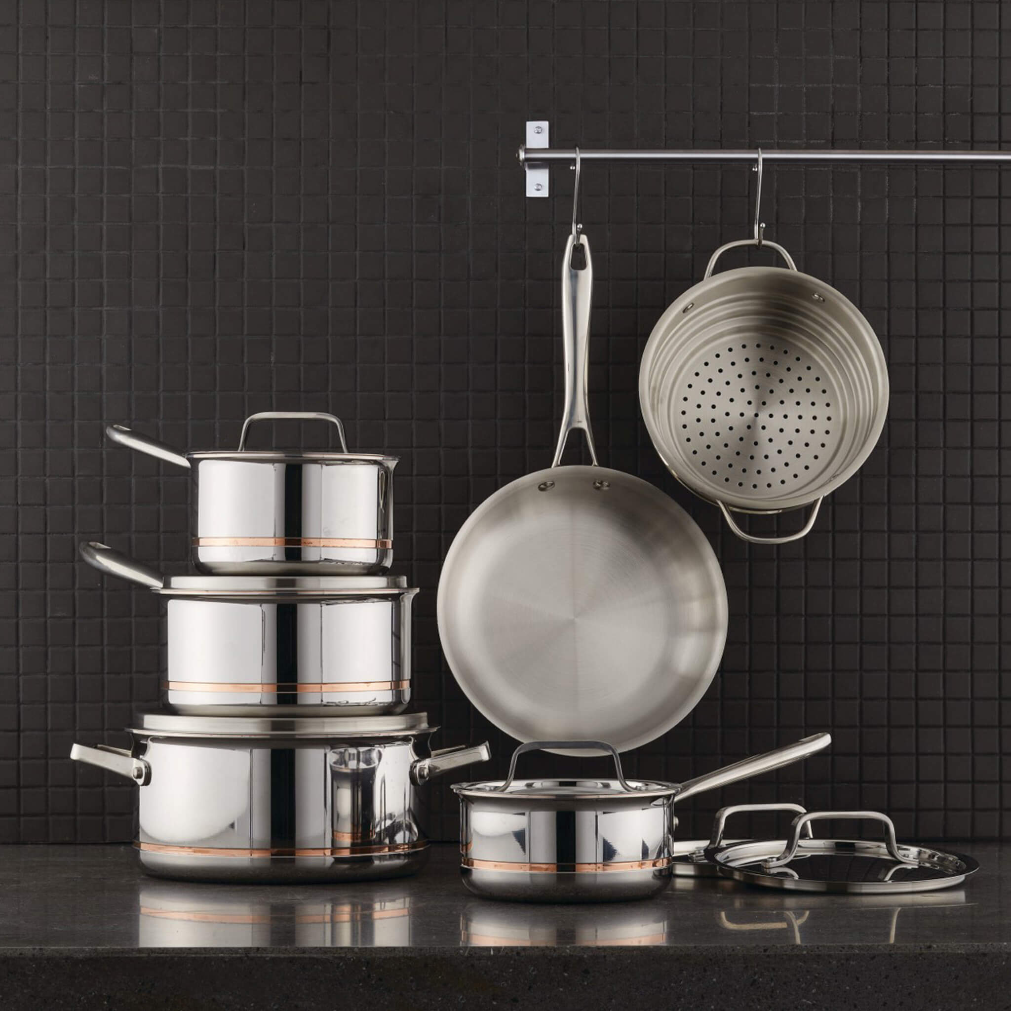 home right canadian professional 12 piece 5 ply copper core cookware set