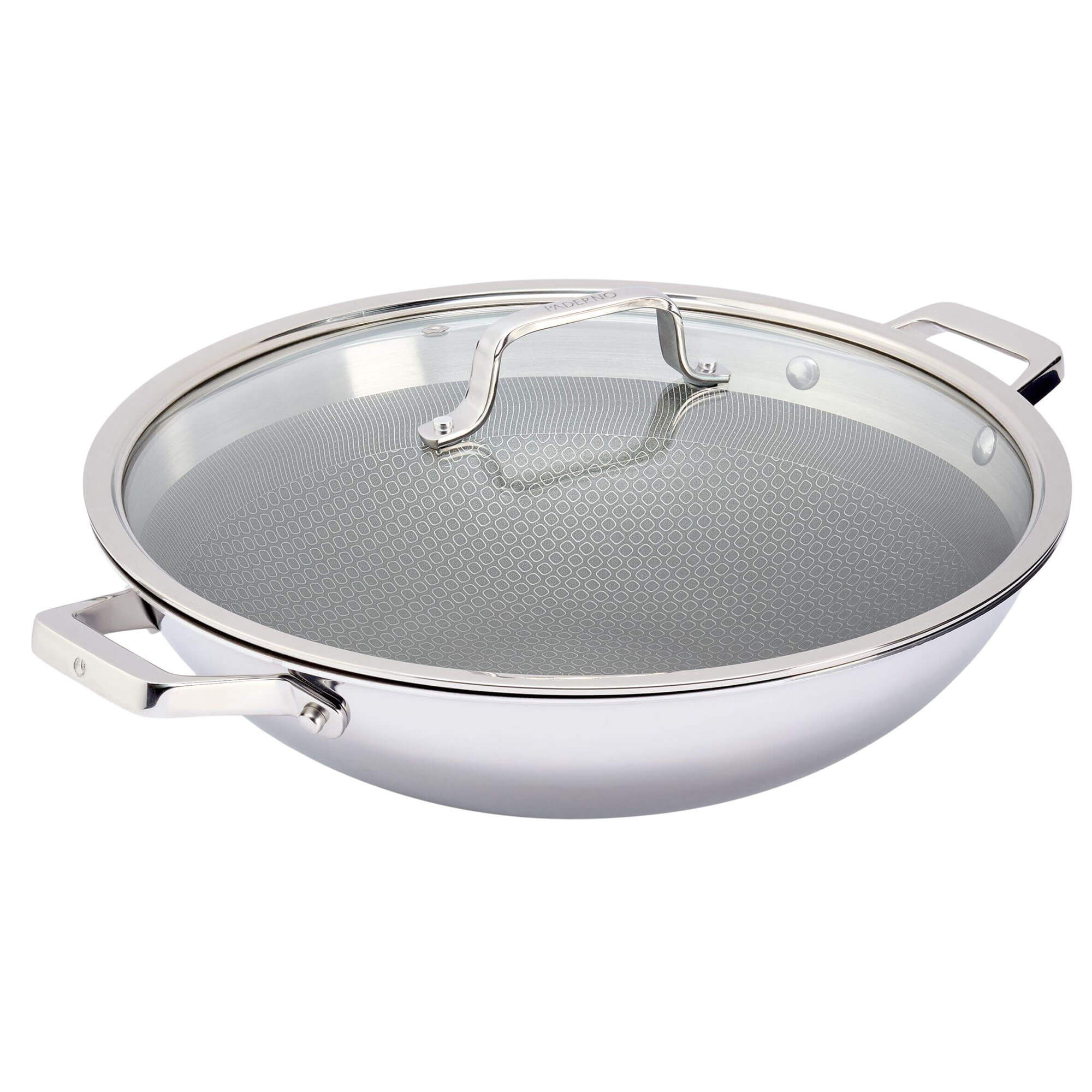 Hybrid Clad Wok with Glass Lid, 36-cm