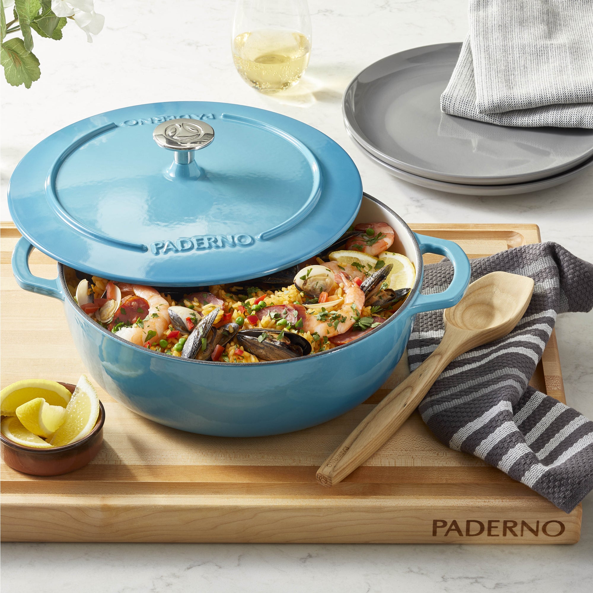 Paderno Oven Baking Dish With Lid Frying Pan Paderno Cast Iron