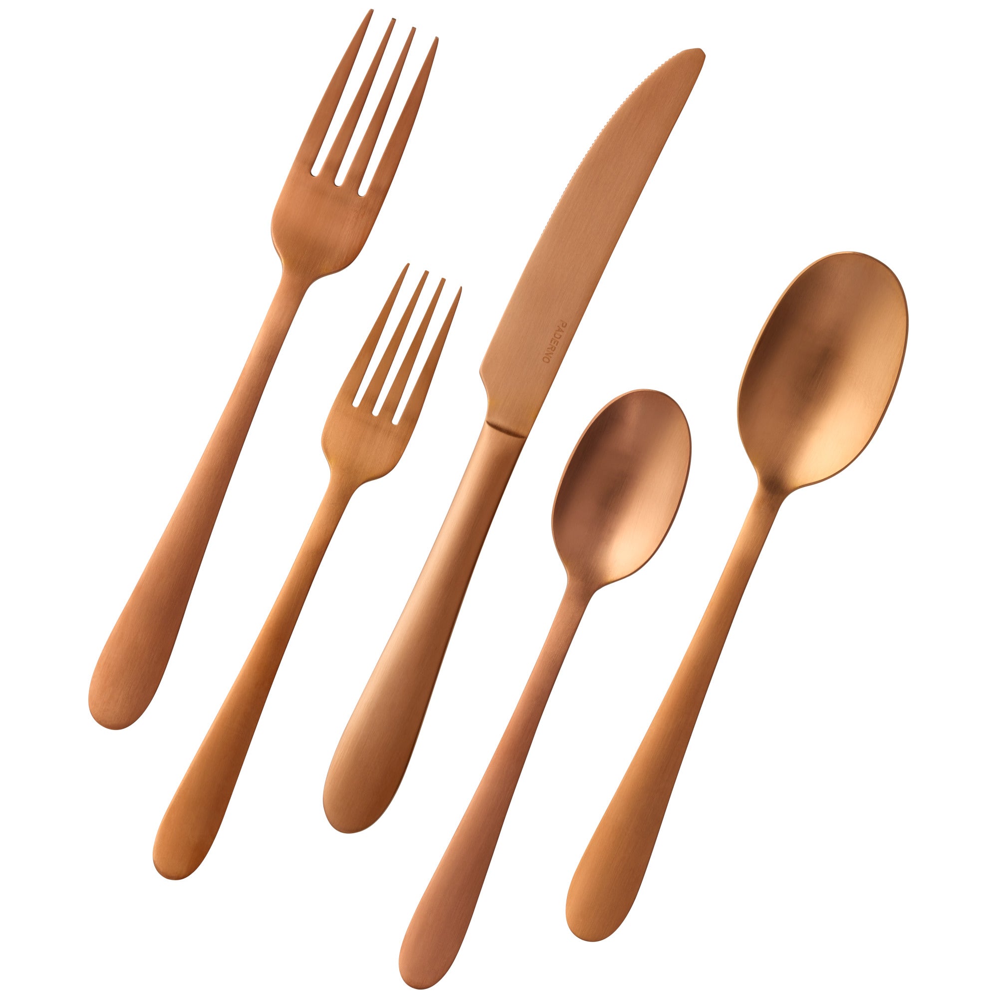 Caledonia Copper 20 Piece Flatware Set, Matte Finish