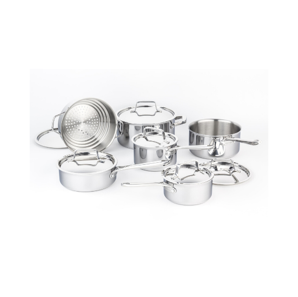 Canadian Professional 12-Piece Stainless Steel Clad Cookware Set