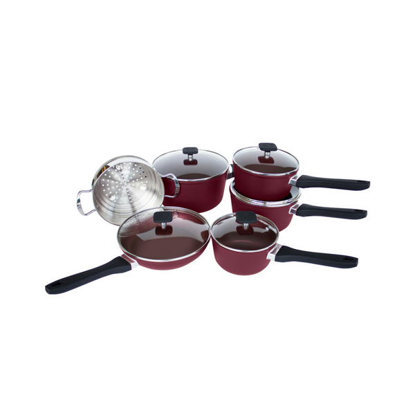 Ancienne Batterie de Cuisine en Fonte Emaillée Marron (7 pcs) - Vintage French Finds Ancienne Batterie de Cuisine en Fonte Emaillée Marron (7 pcs) - Vintage French Finds