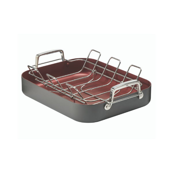 Hard Anodized Roaster with Smart V-Rack
