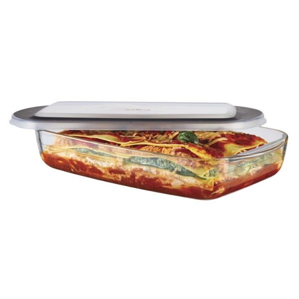 3.8 Qt Glass Oblong Baking Dish With Lid – Paderno