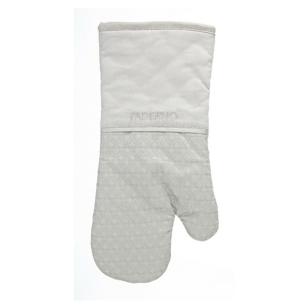 Silicone Print Oven Mitt, Light Grey