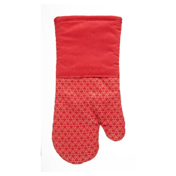 Silicone Print Oven Mitt, Red