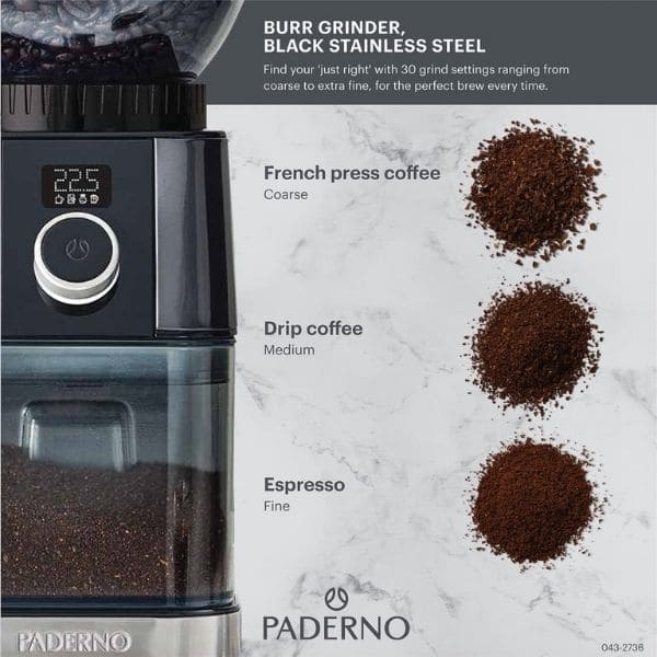 Conical Burr Coffee Grinder – Paderno - Main Image