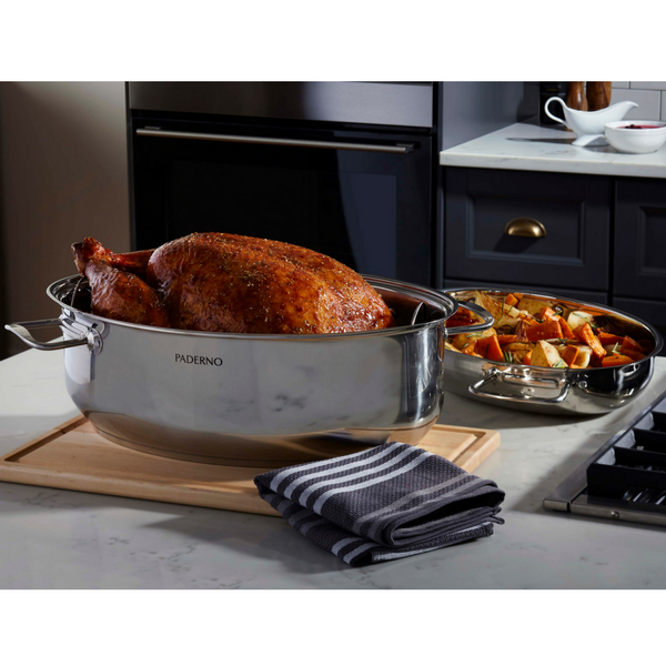 Stainless steel turkey roasting pan cheap